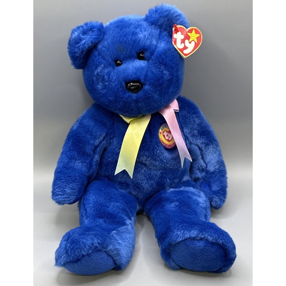 15" Ty Beanie Buddy CLUBBY First BBOC Bear with Button Plush Toy Stuffed Animal